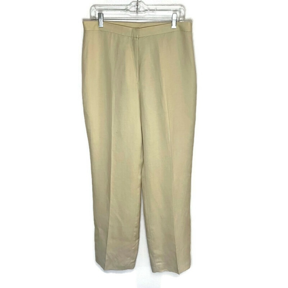 Sigrid Olsen Women's Pale Yellow Linen Dress Pants Size 12